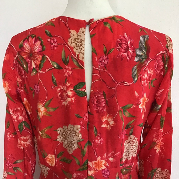 Susan by Sangeeta Women Elegant Flowing Red Floral Maxi Dress M - Picture 9 of 15